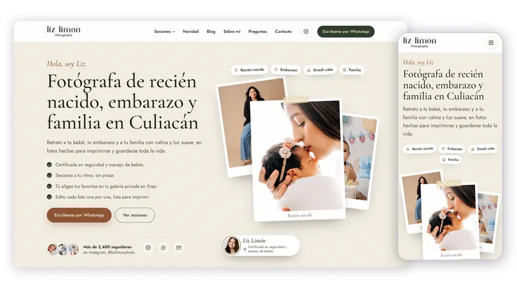Liz Limón Photography, proyecto web de Ad Center